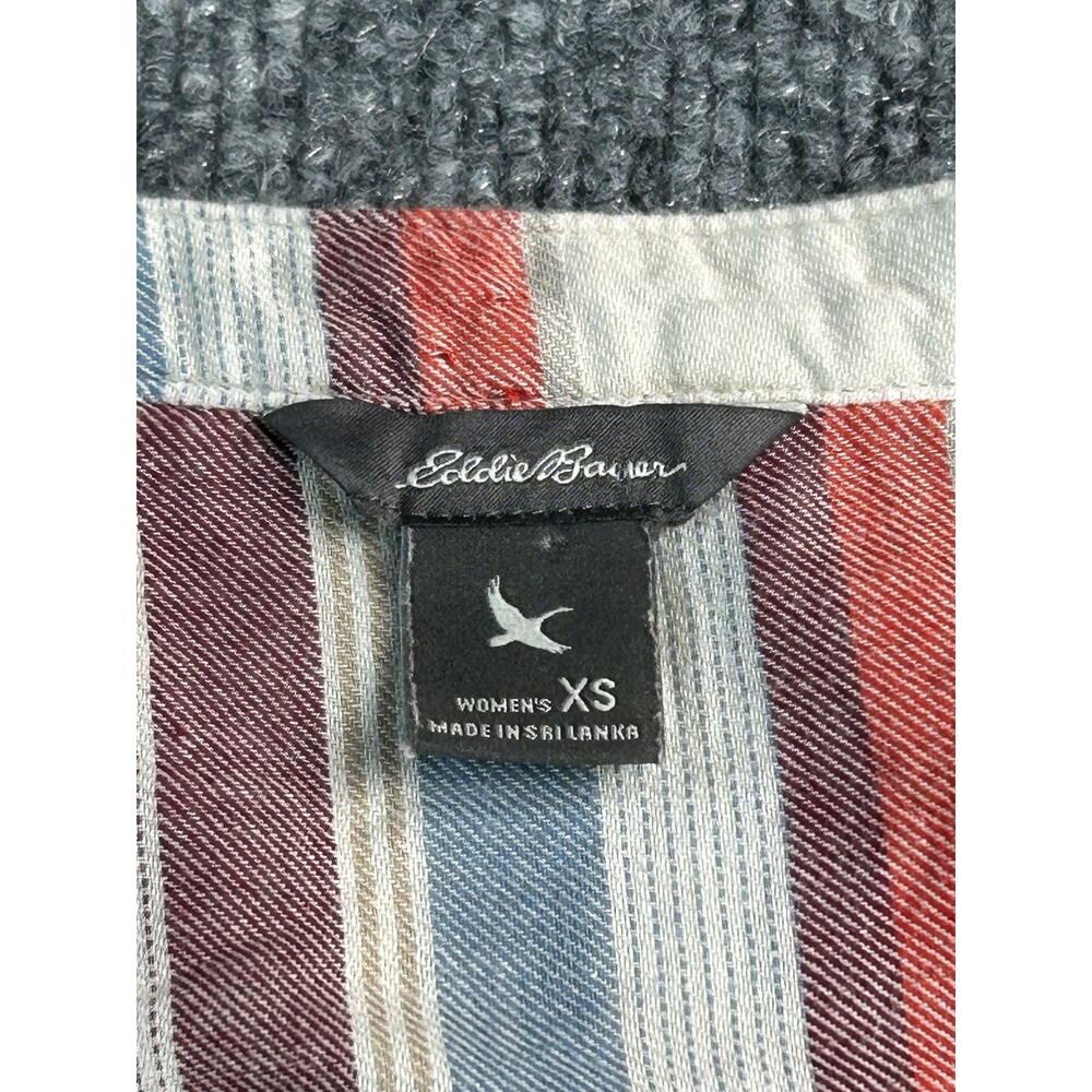 Eddie Bauer Women's XS Striped Henley Shirt Long Sleeve Lightweight Pullover Top - Picture 3 of 8